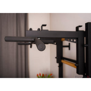 BenchK 731 Swedish Ladder Wall Bars with Steel Pullup Bar Black
