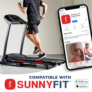 Sunny Premium Folding Auto-Incline Smart Treadmill