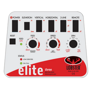 Lobster Elite Three Tennis Ball Machine controls