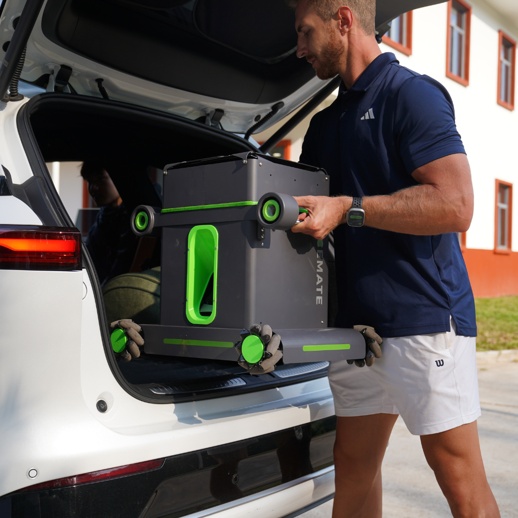 AceMate Tennis Robot in Car