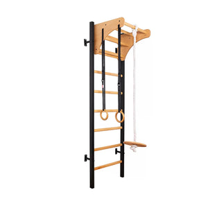 BenchK 211 Swedish Ladder Wall Bars with Gymnastic Accessories Black