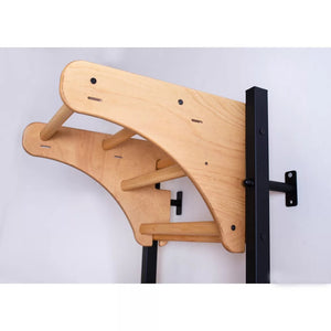 BenchK 211 Swedish Ladder Wall Bars with Wooden Pullup Bar Black