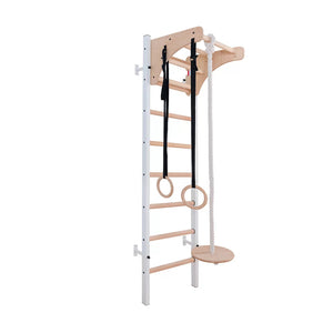 BenchK 211 Swedish Ladder Wall Bars with Gymnastic Accessories White