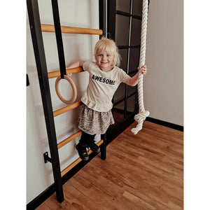 BenchK 221 Swedish Ladder Wall Bars with Gymnastic Accessories Black