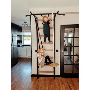 BenchK 221 Swedish Ladder Wall Bars with Gymnastic Accessories Black