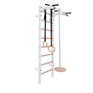 BenchK 221 Swedish Ladder Wall Bars with Gymnastic Accessories White