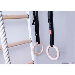 BenchK 221 Swedish Ladder Wall Bars with Gymnastic Accessories White