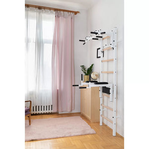 BenchK 232 Swedish Ladder Wall Bars with Pullup & Dip Bar White