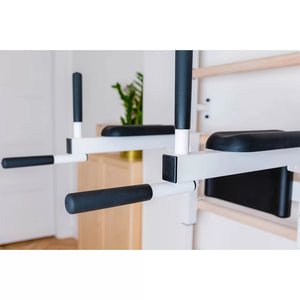 BenchK 232 Swedish Ladder Wall Bars with Pullup & Dip Bar White