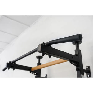 BenchK 521 Swedish Ladder Wall Bars with Steel Pullup Bar Black