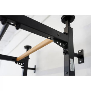 BenchK 521 Swedish Ladder Wall Bars with Steel Pullup Bar Black