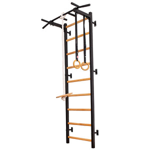 BenchK 721 Swedish Ladder Wall Bars with Gymnastic Accessories Black