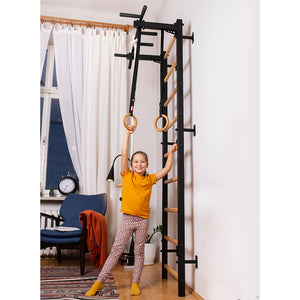 BenchK 721 Swedish Ladder Wall Bars with Gymnastic Accessories Black