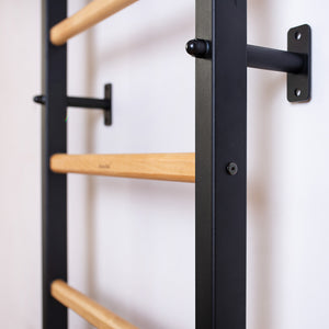 BenchK 721 Swedish Ladder Wall Bars with Gymnastic Accessories Black