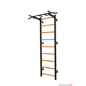 BenchK 721 Swedish Ladder Wall Bars with Steel Pullup Bar