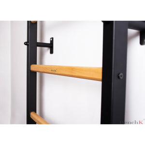 BenchK 721 Swedish Ladder Wall Bars with Steel Pullup Bar