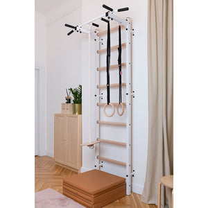 BenchK 721 Swedish Ladder Wall Bars with Gymnastic Accessories White