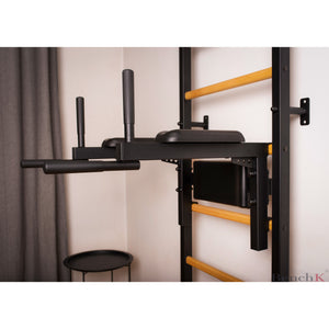 BenchK 723 Swedish Ladder Wall Bars with Dip Bar & Bench