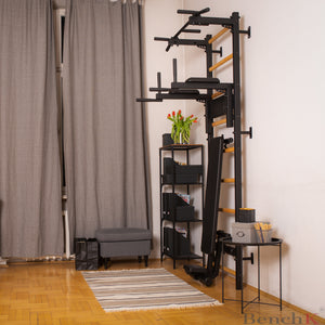 BenchK 723 Swedish Ladder Wall Bars with Dip Bar & Bench