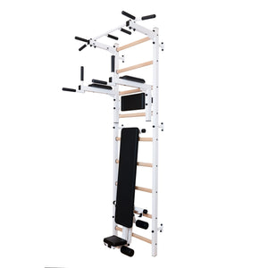 BenchK 723 Swedish Ladder Wall Bars with Dip Bar & Bench