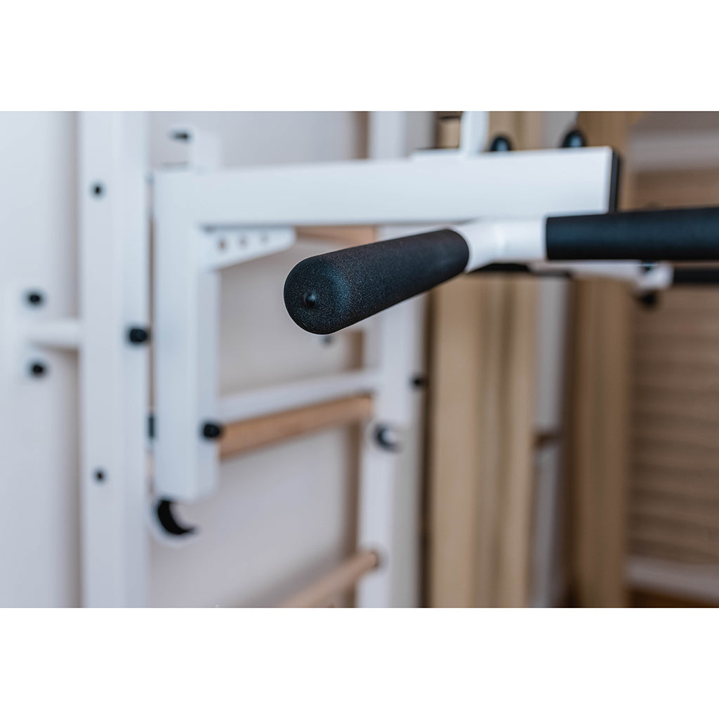 BenchK 731 Swedish Ladder Wall Bars with Steel Pullup Bar White