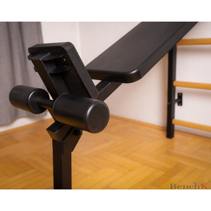 BenchK 733 Swedish Ladder Wall Bars with Workout Bench