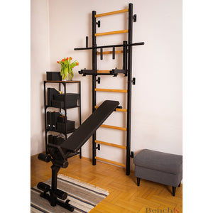 BenchK 733 Swedish Ladder Wall Bars with Workout Bench