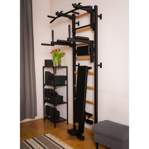 BenchK 733 Swedish Ladder Wall Bars with Workout Bench