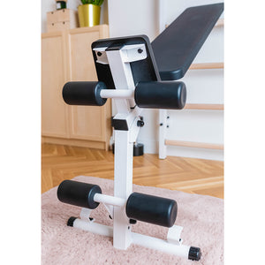 BenchK 733 Swedish Ladder Wall Bars with Workout Bench White