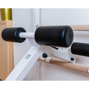 BenchK 733 Swedish Ladder Wall Bars with Workout Bench White