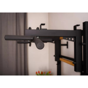 BenchK PB3 Steel 6 Grip Pullup Bar & Barbell Holder Black