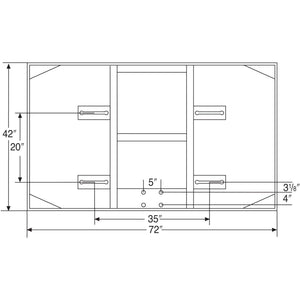 Bison 42" x 72" Extended Life Short Glass Conversion Backboard