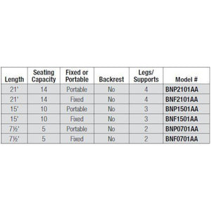 Bison Player Bench without Backrest, Fixed or Portable