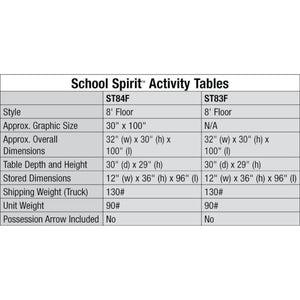 Bison 8' School Spirit Folding Activity Table