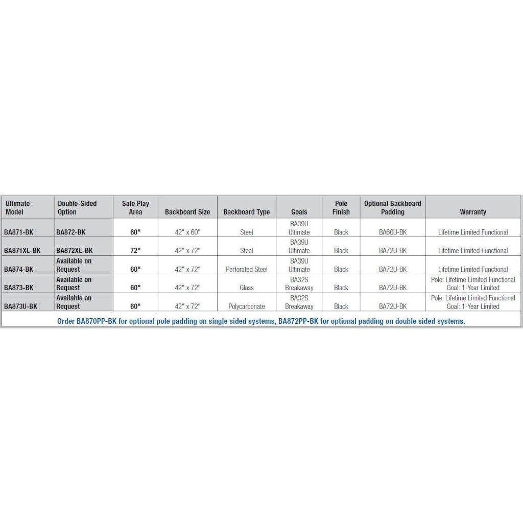 Bison Ultimate 42'' x 72'' Basketball Systems