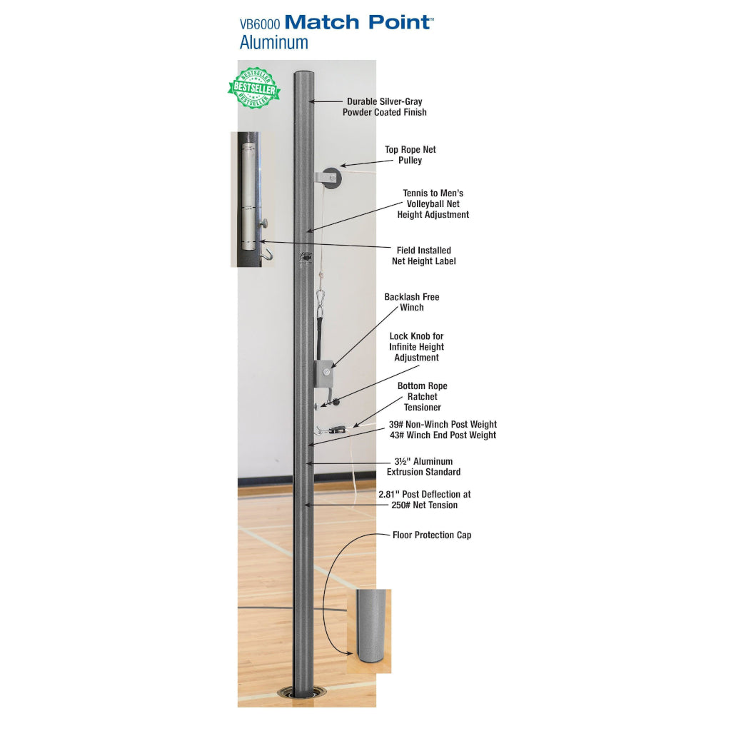 Bison Match Point Aluminum Double Court System without Sockets