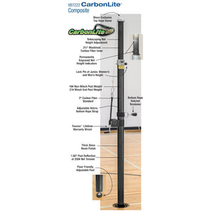 Bison CarbonLite Composite Volleyball Double Court System without Sockets