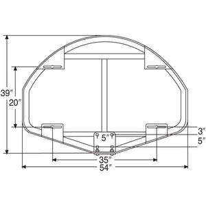 Bison 39" x 54" Extended Life Competition Fan-Shaped Glass Backboard