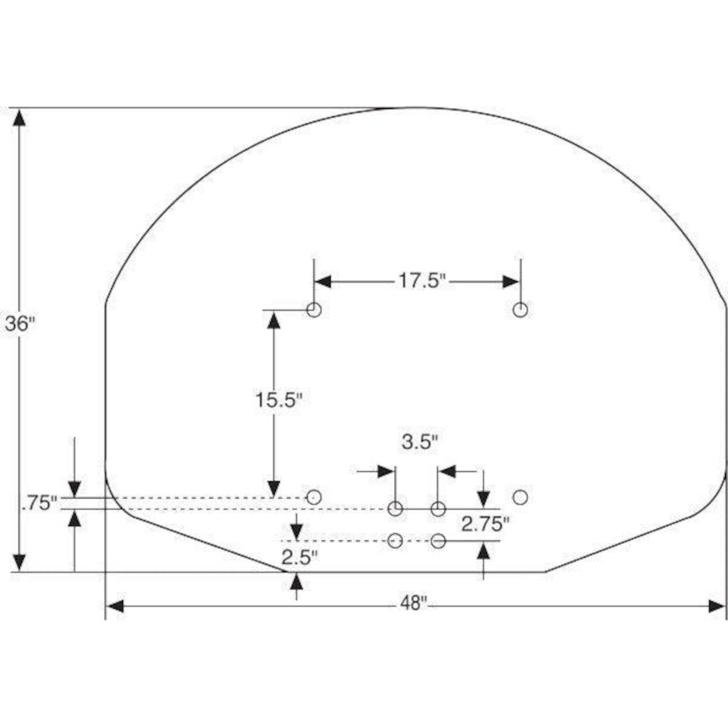 Bison 36" x 48" Fan Shaped Molded Graphite Backboard