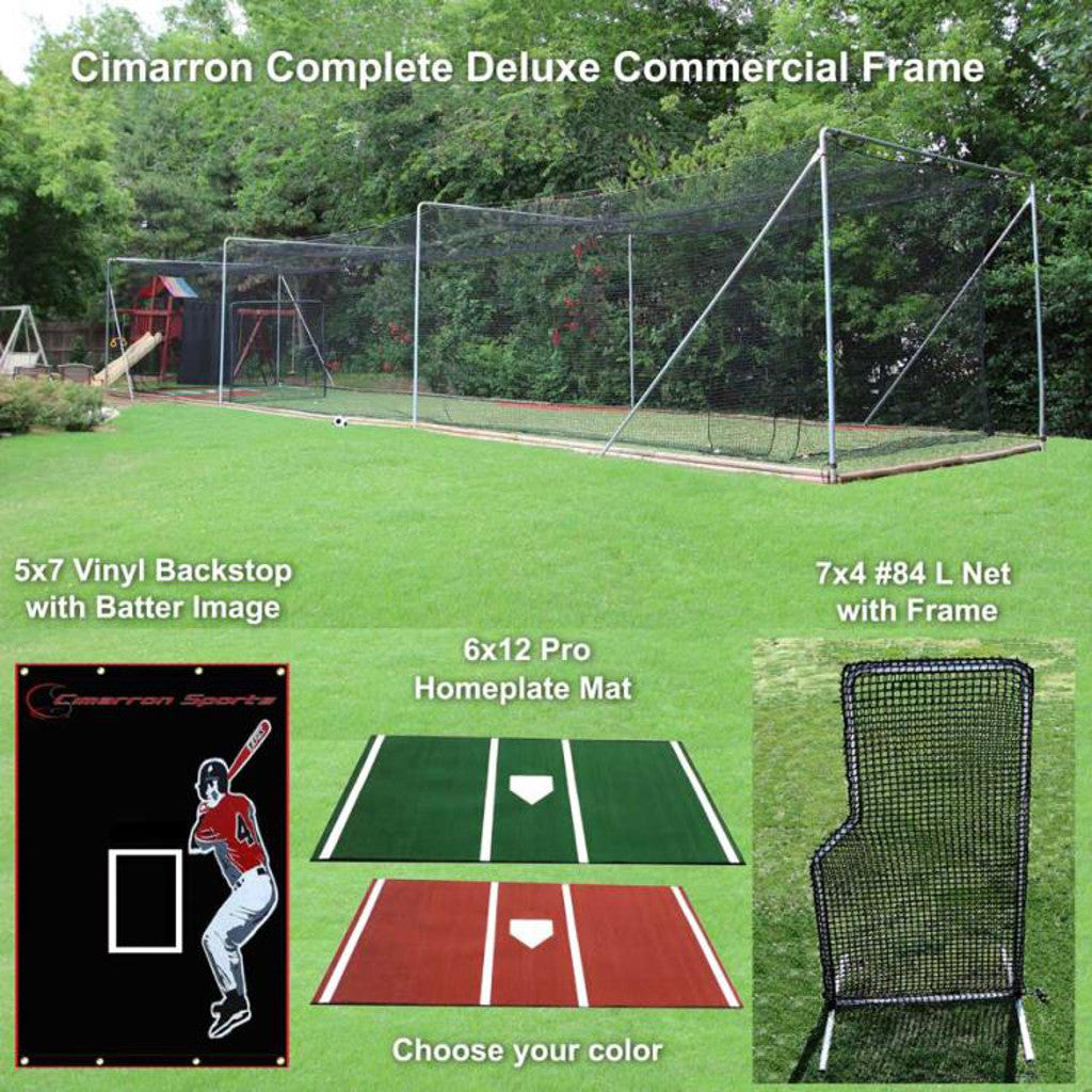 Cimarron Batting Cage Deluxe Commercial Frame Bundle