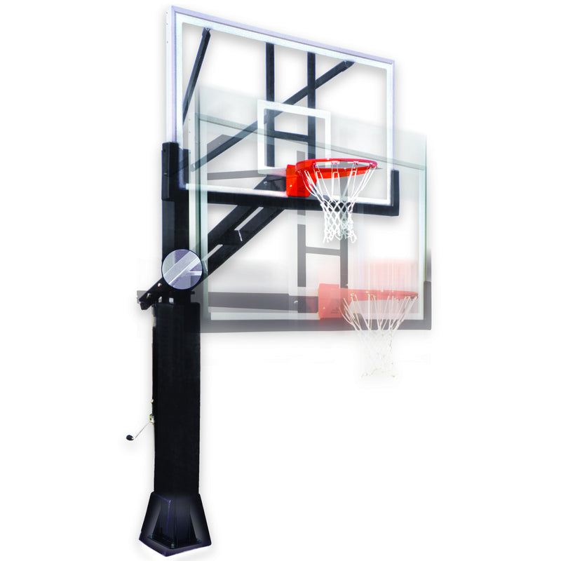 First Team Stainless Olympian In-Ground Adjustable Basketball Hoop ...