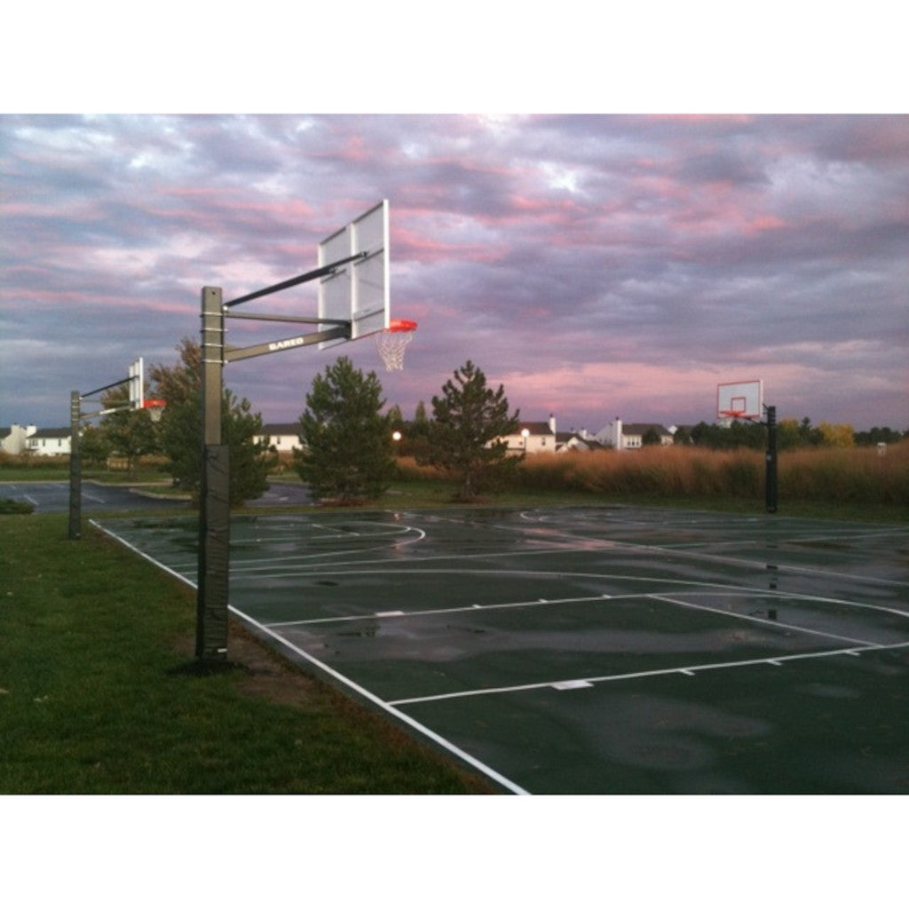 Gared Endurance Steel Playground Basketball System GP105S72: 5' Extension, 42" x 72" Steel Backboard