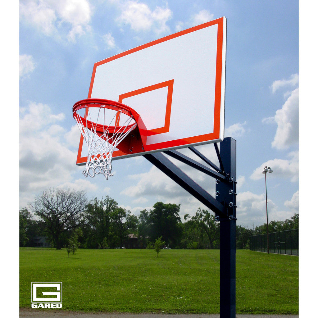 Gared Endurance Steel Playground Basketball System GP106S72: 6' Extension, 42" x 72" Steel Backboard