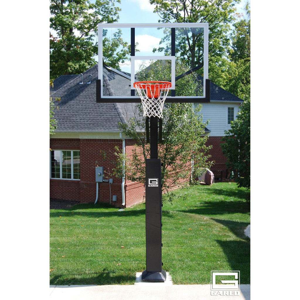 Gared Collegiate Jam Adjustable Basketball Hoop with Glass Board GP8G60DM