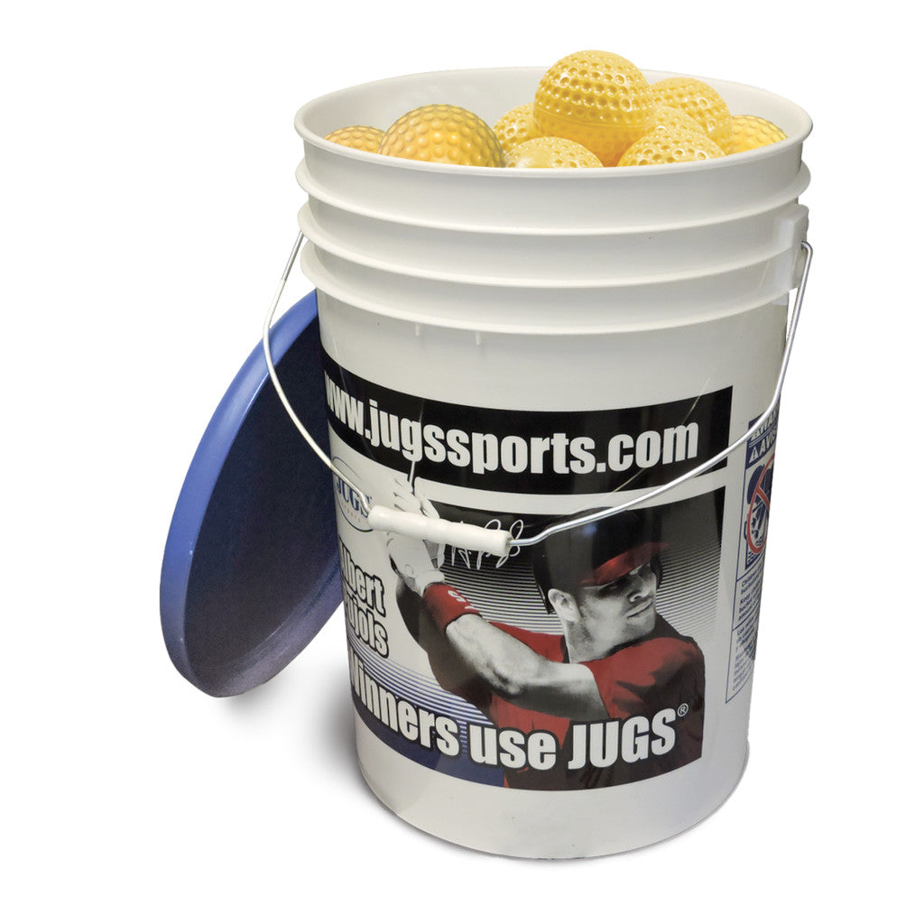 Jugs Bucket of Optic Yellow Dimpled Sting-Free Baseballs