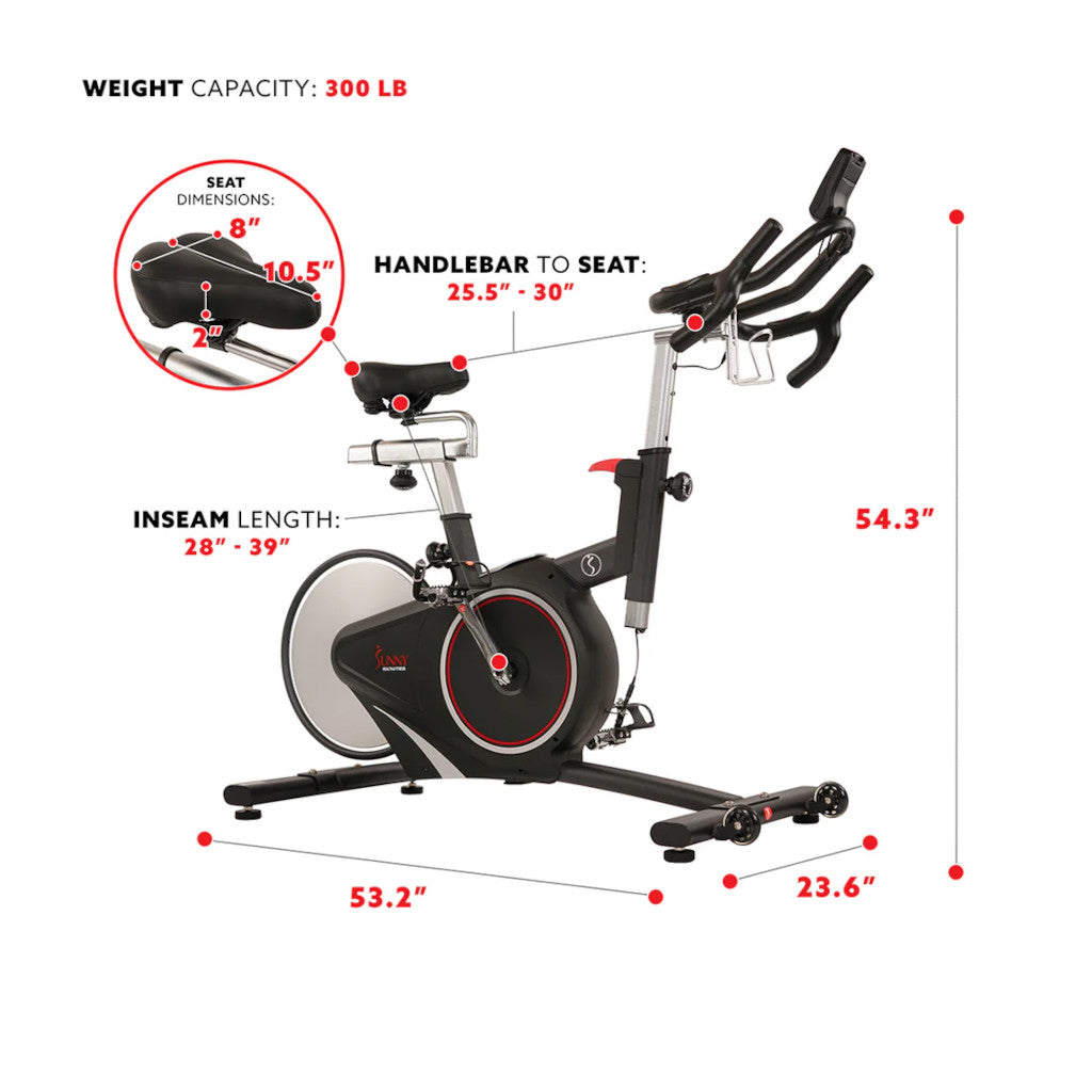 Sunny Magnetic Rear Belt Drive Stationary Bike
