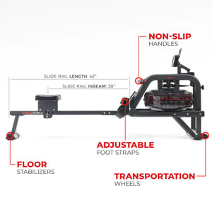 Sunny Smart Obsidian Surge 500 m Water Rowing Machine