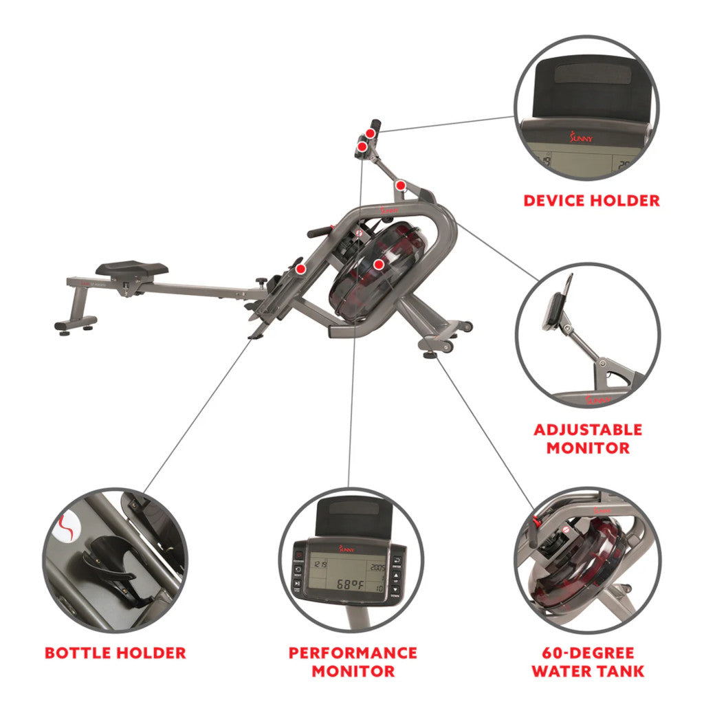Sunny Phantom Hydro Water Rowing Machine