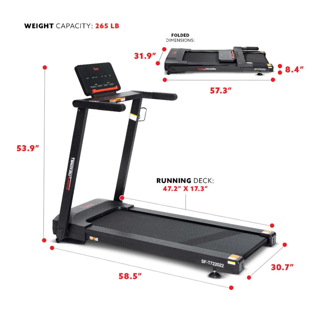 Sunny Interactive Slim Auto Incline Treadmill