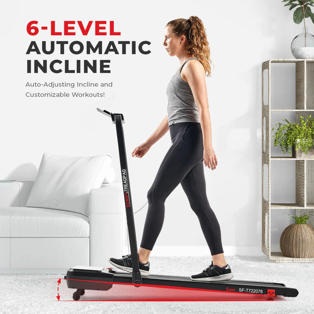 Sunny Pacer Smart Compact Auto Incline Treadpad Treadmill